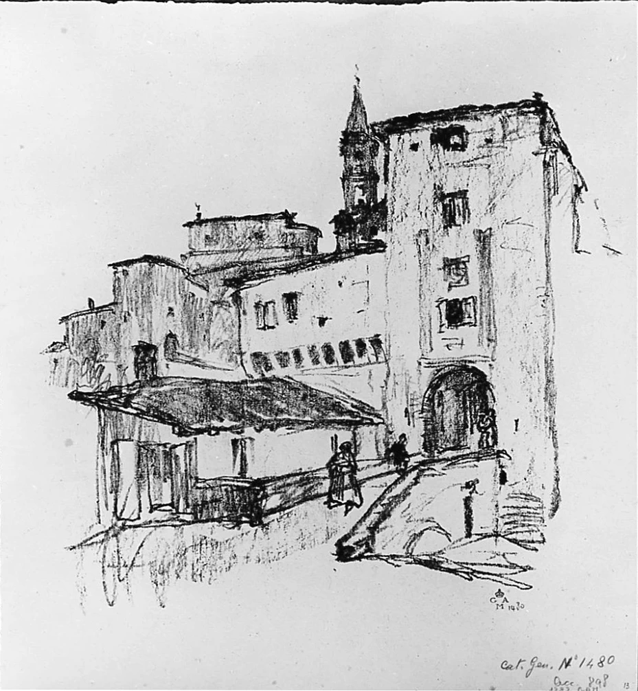 Veduta di paese - Gabinetto Disegni e Stampe degli Uffizi, Firenze